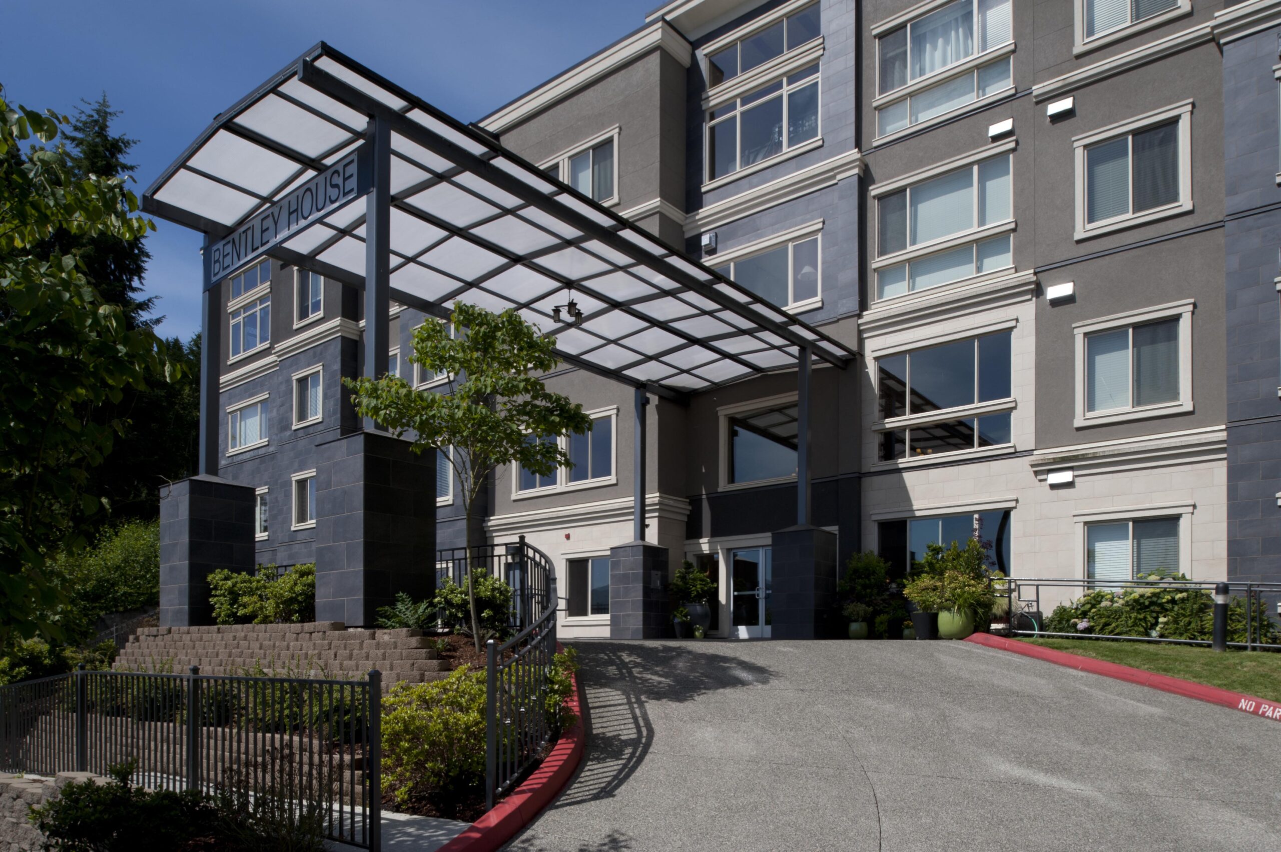 Entrance to a modern multifamily building in Seattle